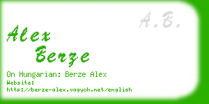 alex berze business card